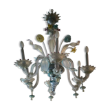 Lustre en verre Murano multicolore vers 1900
