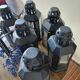 Navy blue metal candle lantern