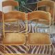 Série de 4 chaises pliantes Chaisor en velours moutarde