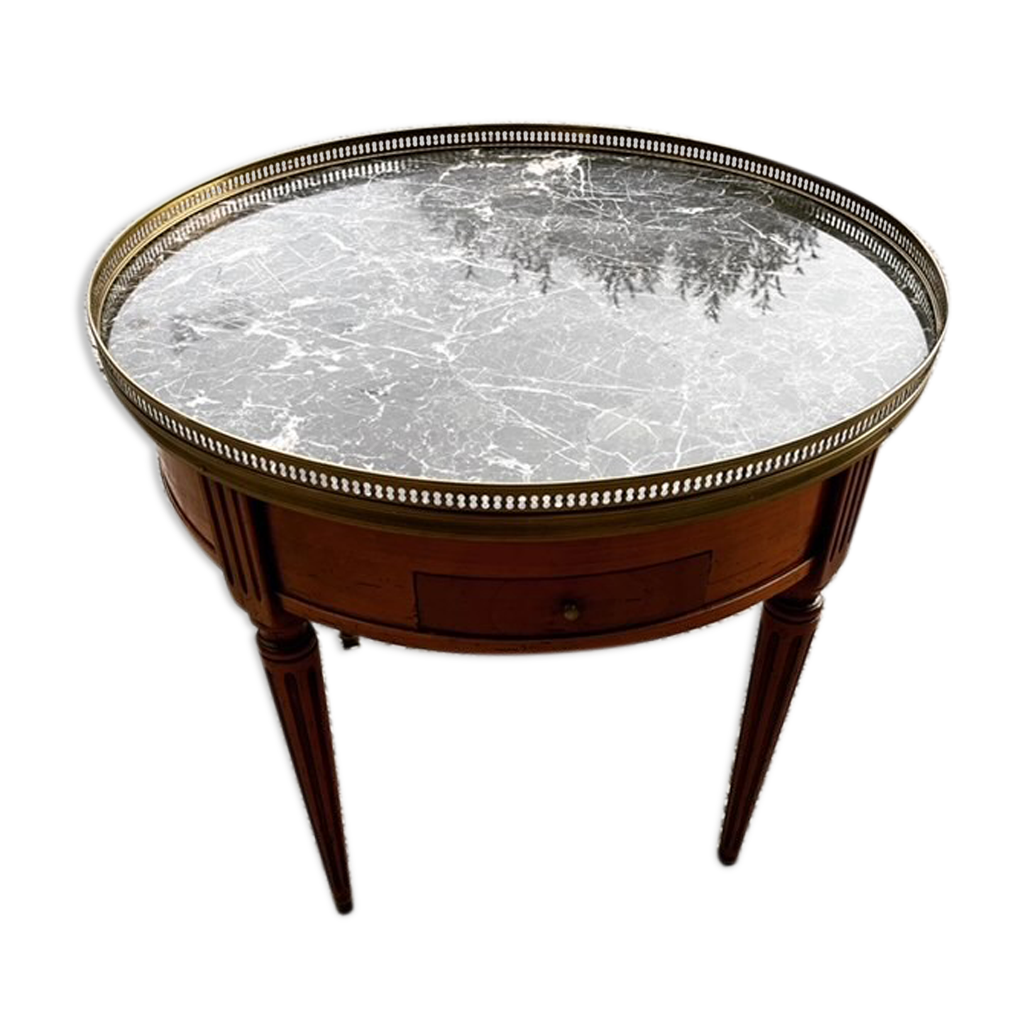 Games table or side table marble and walnut