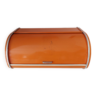 Vintage orange bread hutch