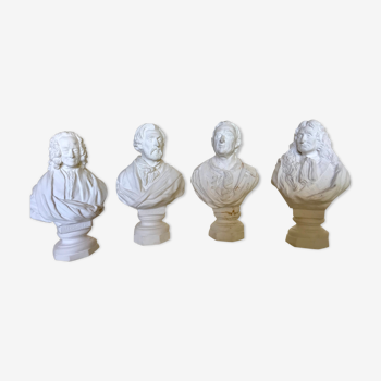 Four plaster busts Comedy French