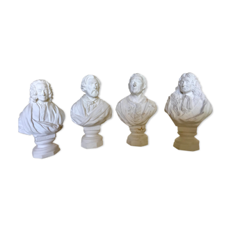 Four plaster busts Comedy French