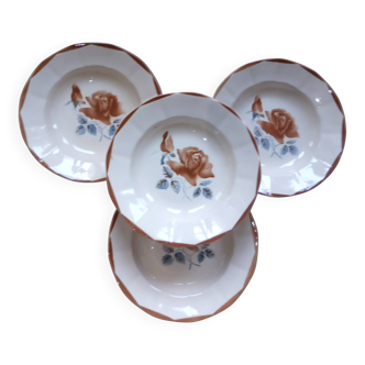 4 assiettes creuses vintage de Digoin Sarreguemines 200894
