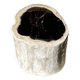 Petrified wood side table white tower black heart H:36cm D:17cm