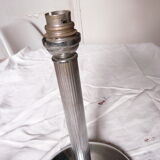 Lampe vintage chrome et globe tulipe verre Clichy