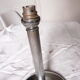 Lampe vintage chrome et globe tulipe verre Clichy