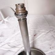 Lampe vintage chrome et globe tulipe verre Clichy