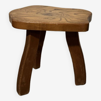 Brutalist solid wood stool