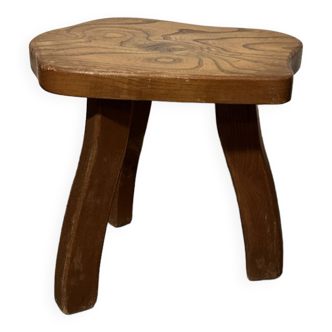 Brutalist solid wood stool