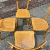 4 Viennese Baumann chairs Curved wood Restaurant Paris bistro