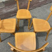 4 Viennese Baumann chairs Curved wood Restaurant Paris bistro