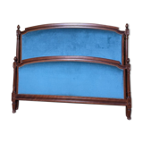 Louis XVI style bed blue velvet