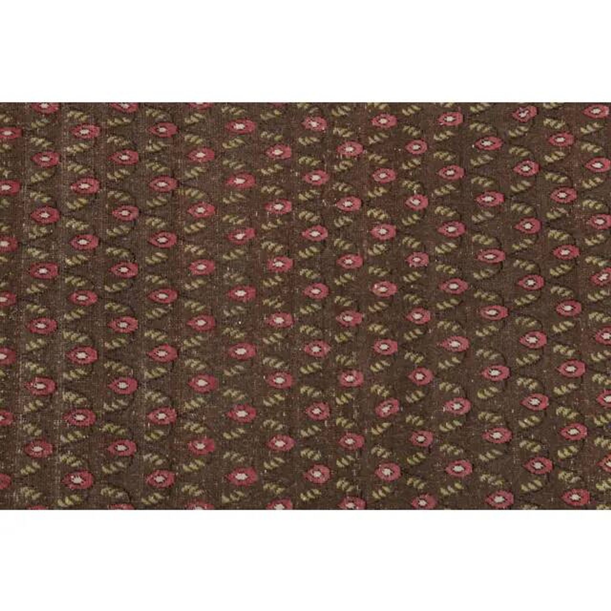 1970s Vintage Turkish Hand-Knotted Wool Cotton Brown Rug 130x194
