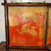 Triptych Mirror Barber Asia Bamboo 1865