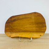 Olive wood cutting board brutalist brass feet
