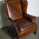 Fauteuil club vintage en cuir de couleur cognac Pays-Bas