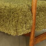 Vintage armchair, 1970s, red fox - high pile Camel