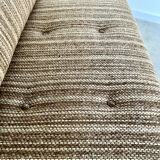 Old wooden sofa vintage brutalist design 60s