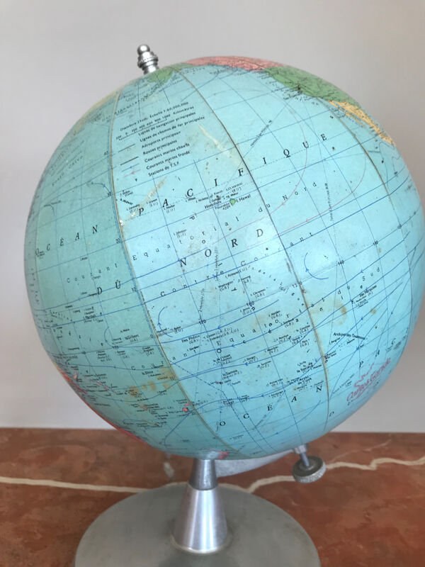 Globe terrestre vintage années 60
