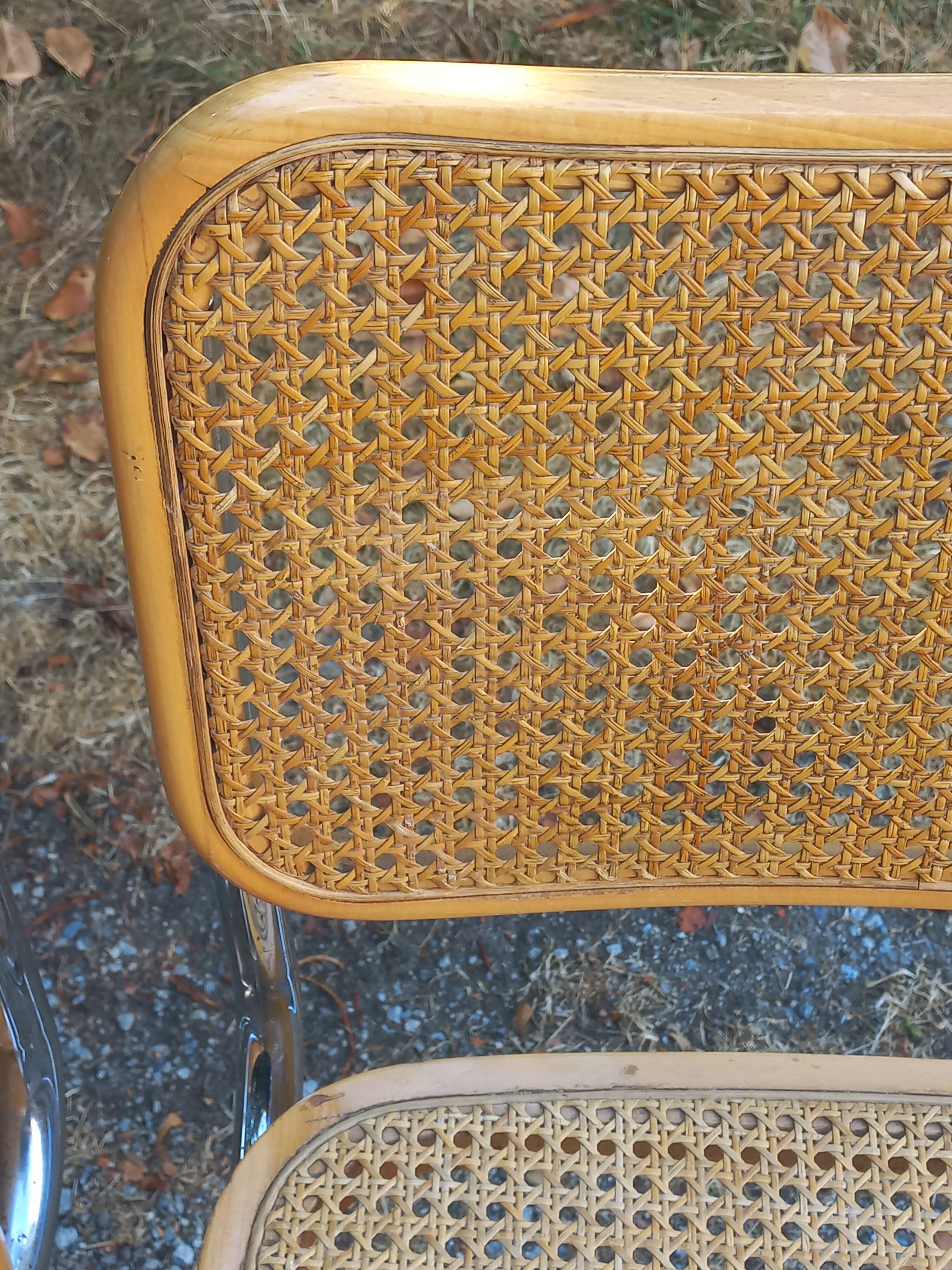 Set of 3 Cesca B32 chairs by Marcel Breuer