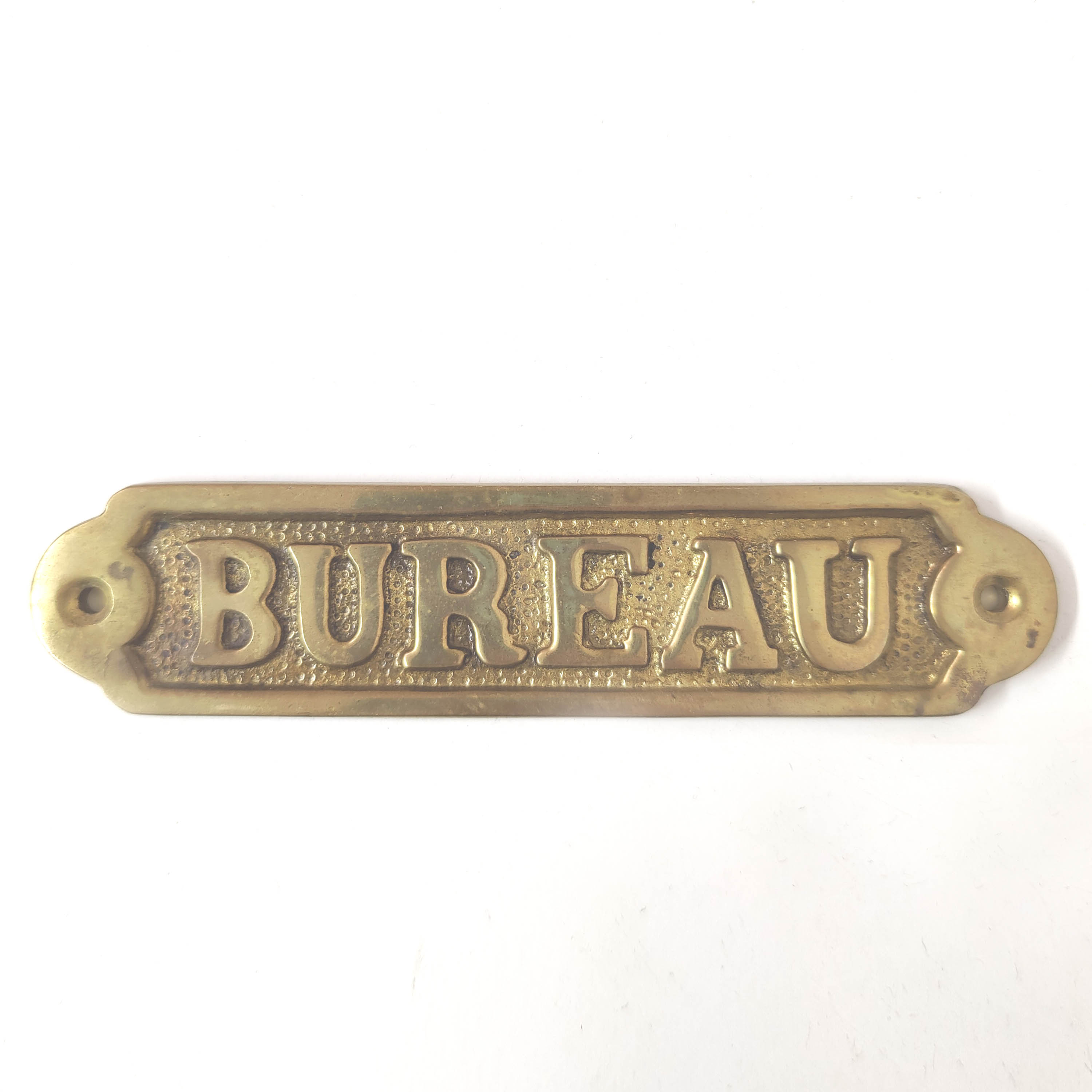 Brass desk door plate