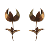 Brass flower sconces