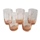 Lot de 5 verres à eau rose