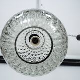 Pair of Mid-Century pendant lamps in smoked Murano glass, Italy, 1950s