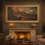 Dipinto a Olio "Paesaggio con Ponte" G. GRIGNANI. 1983