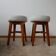 Pair of English Mid-Century Stools with Fresh Upholstery