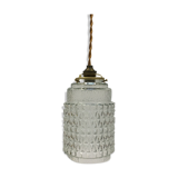 Transparent glass hanging lamp diamond tip pattern