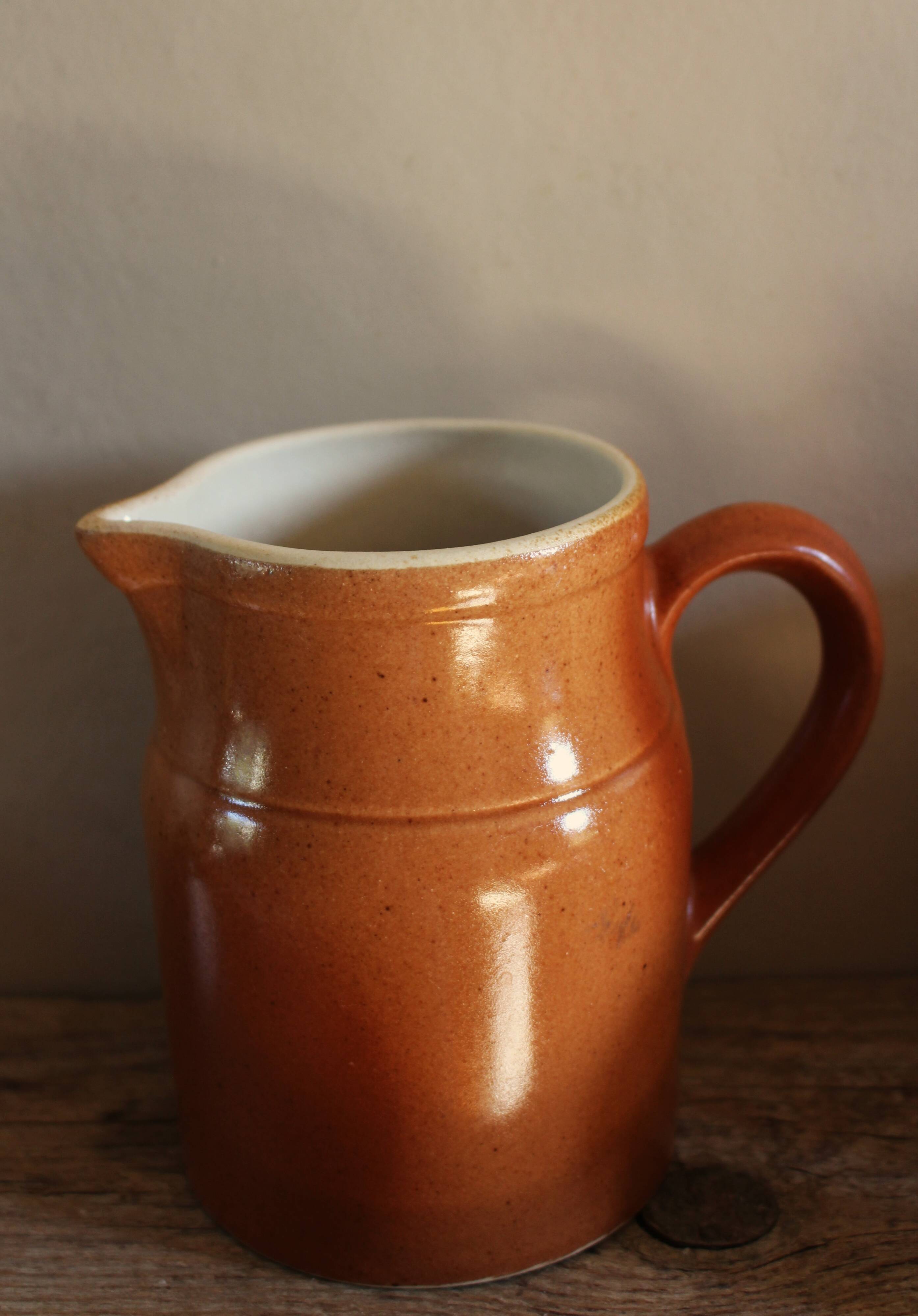 Vintage Glazed Stoneware Carafe by Digoin