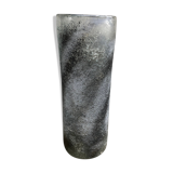 Large vase Biot glass bubbled grey patinated design 1970