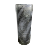 Large vase Biot glass bubbled grey patinated design 1970