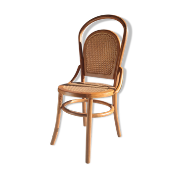 Canned chair in natural wood