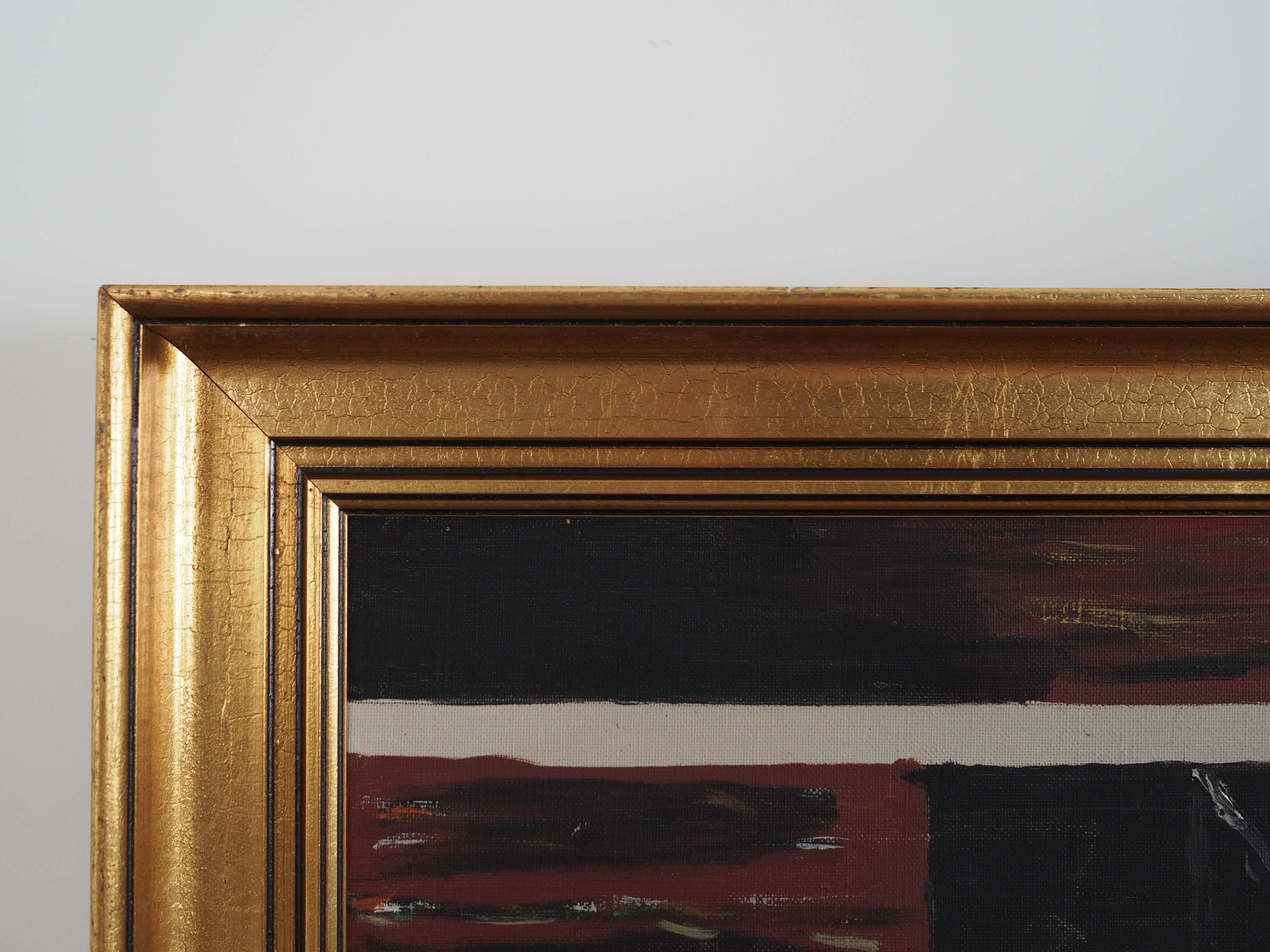 Painting „The Village House's Interior”, Scandinavian design, 1970s