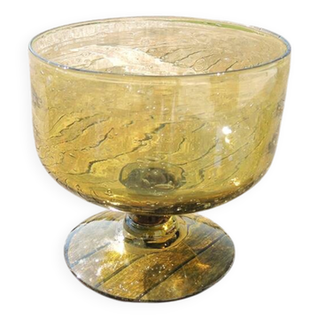 Ancienne coupe en verre soufflé fumé