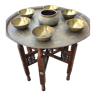 Table marocaine avec son plateau, 6 bols et vasque, le tout date des années 30/40