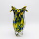 Vase Josef Hospodka Chřibská Macchia Blue Yellow Bohemian Glass 60s