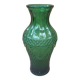 Ancien Vase Verre Moulé Vert Décor Pointes Vintage