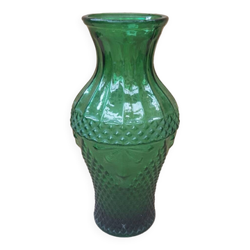 Old Green Molded Glass Vase Decor Vintage Tips