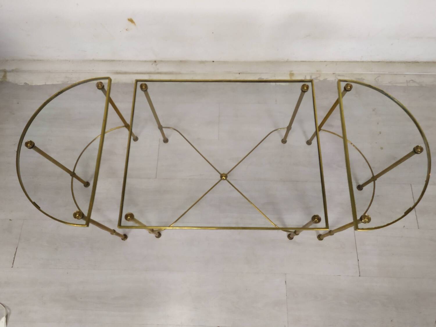 Golden brass coffee tables