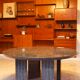 Round table in polished granite 10 seats