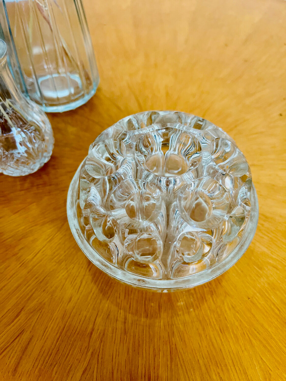 Antique glass flower pick