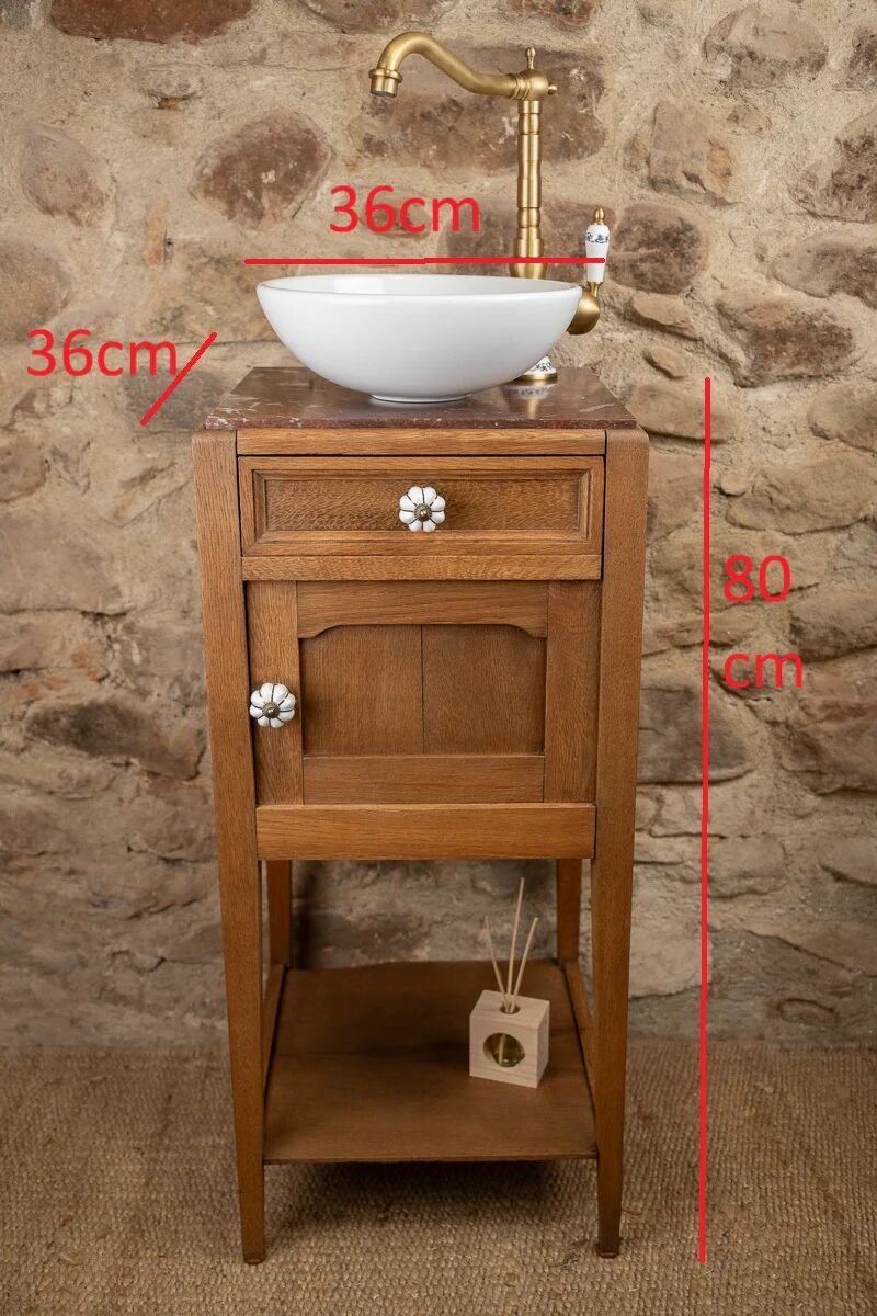 Antique wooden and red marble washstand (Art Deco style)