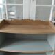 Small vintage bookcase, 5 fixed shelves, interior sublimated in verdigris, waxed finish.