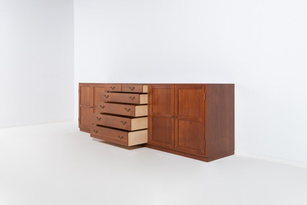 Set of 3 teak cabinets by Tove and Edvard Kindt-Larsen for Thorald Madsen, 1950s