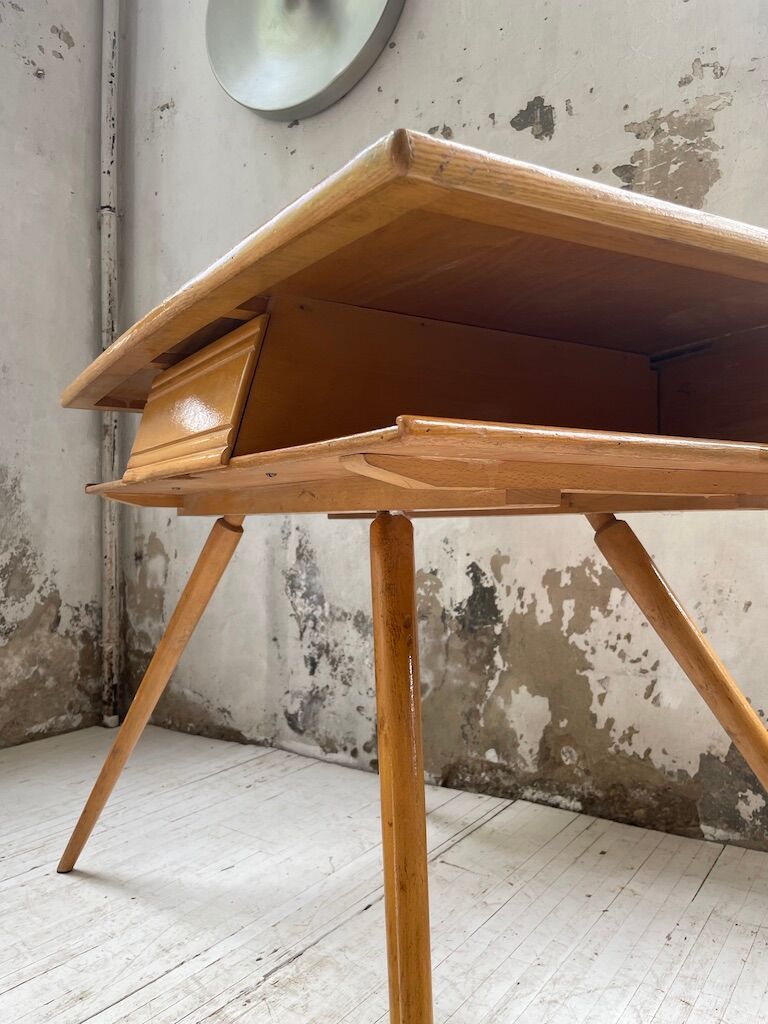 Vintage oak compass desk