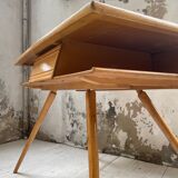 Vintage oak compass desk